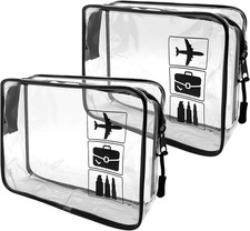 2 Pcs Borse Da Valigia Trasparente, Beauty Case Impermeabili Con Zip per Liquidi