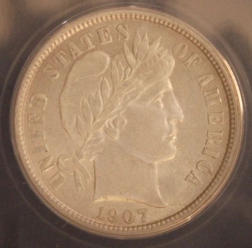 1907 Barber Dime. ANACS AU-58 Details. Starts at .99. NO RESERVE