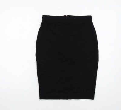 French Connection Damen Schwarz Viskose Bandage Rock Größe 10 Reißverschluss