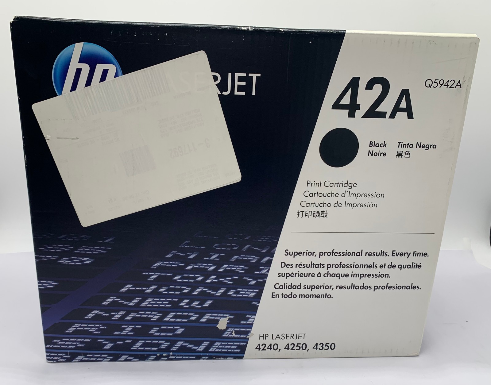 Genuine HP 42A (Q5942A) Black Original LaserJet Toner Cartridge, OEM