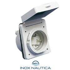 PRESA STAGNA QUADRATA PER SPINA 30A 220V CAVO BANCHINA BARCA NAUTICA GOMMONE