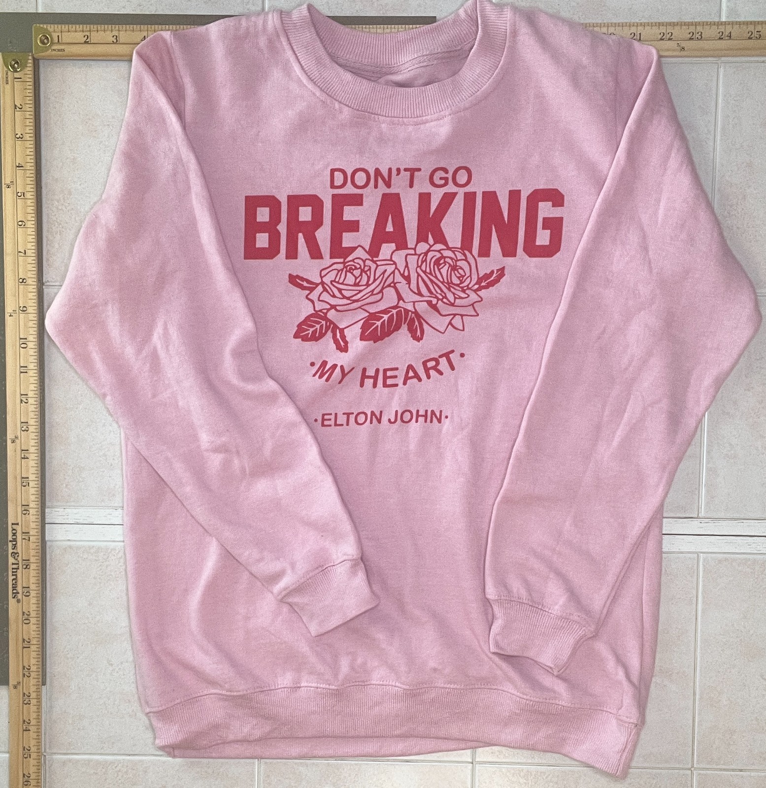 Elton John Don't Go Breaking My Heart Pink Sweatshirt Women's XL