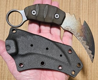 Rare Strider Level IV Strike Plate Titanium Karambit Fighting Knife