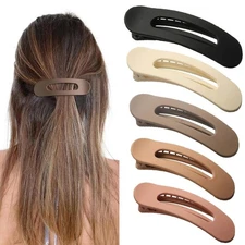 5 PCS Flat Hair Clips, Medium Lay Flat Claw Clips for Women Girls, Stylish Ma...