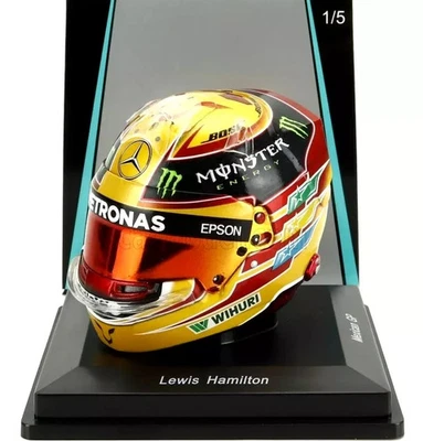 SPARK 1/5 F1 RACING HELMET LEWIS HAMILTON MERCEDES #44 MEXICAN GP 2017 5HF171