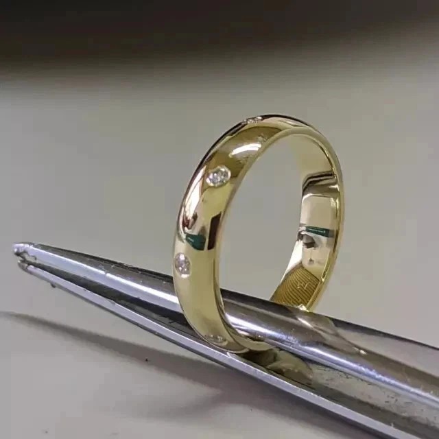 1Ct Round Cut Moissanite Full Eternity Wedding Band Ring 14K Yellow Gold Plated