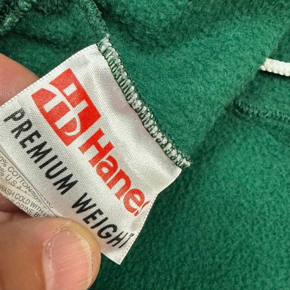 Vintage Hanes Premium Sweatpants 90s Heavy Thick Dark Green baggy men's medium - Image 3 of 4