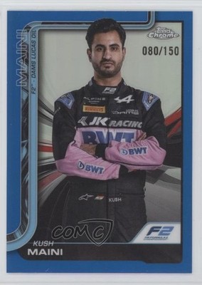 2025 Topps Chrome Formula 1 F2 Drivers Blue Refractor 80/150 Kush Maini #32 0kr0