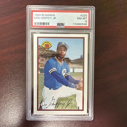 1989 Bowman #220 Ken Griffey, Jr. RC Seattle Mariners PSA 8