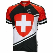 G1N with tags Switzerland Flag Short sleeve Full Zip Cycling Jersey