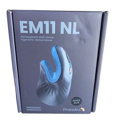 ProtoArc EM11 NL Rechargeable Multi- Device Ergonomic Vertical Mouse Black