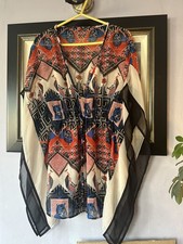 River Island Poncho Kaftan beach Cover Up  Boho Multicoloured Size XS