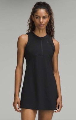 NWT Lululemon Womens Tennis Dress Grid-Texture Sleeveless Black Size 8  $128 NEW | eBay