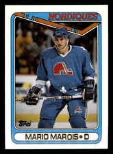  158 Mario Marois  Nordiques 1990 Topps Hockey Sports Trading Card 