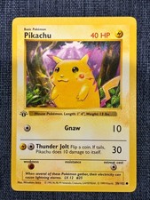 POKEMON NEAR MINT PIKACHU RED CHEEKS SHADOWLESS BASE SET 1999 CARD #58 on eBay