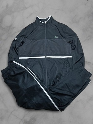 Vintage Lacoste Tracksuit Baggy Fit Größe M Herren Jogginganzug Schwarz