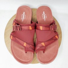 Merrell District Muri Wrap Sandals Womens 7 Brick Strappy Slide Toe Loop Shoes