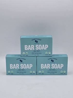 Sea Salt Sweet Mint & Eucalyptus Bar Soaps By Hand In Hand - 3 Pack 5oz Each 