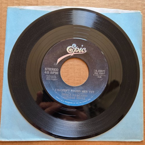 MERLE HAGGARD & GEORGE JONES Yesterday's Wine COUNTRY 45 7" Record Vinyl Records - Picture 2 of 2
