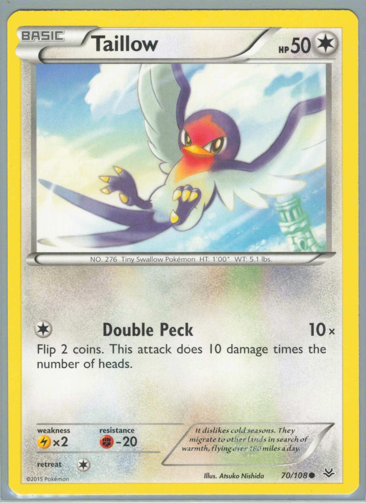 Taillow 70/108 Common | Roaring Skies | Pokemon Card
