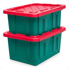 Durabilt 15 Gallon Heavy Duty Holiday Storage Tote 2 Pack Open Box