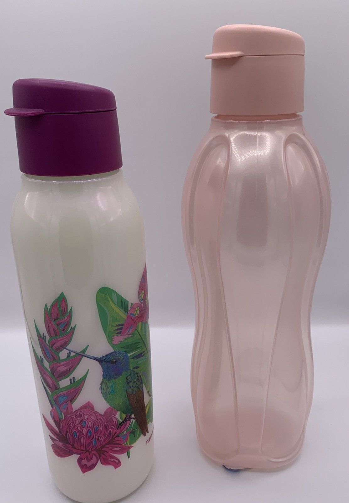 Tupperware Flip top Water Bottles- Hummingbird And Larger Pi