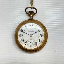 intage Hamilton 992 Railroad Pocket Watch With Chain Gold Filled Not Running