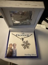 DISNEY FROZEN 11 STERLING SILVER GIRLS SNOWFLAKE NECKLACE NWT