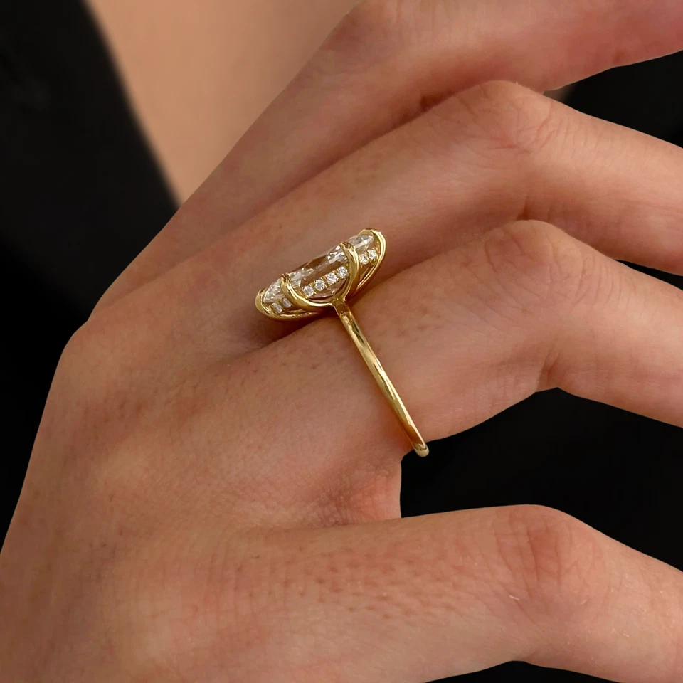 2.00 Ct Certified Marquise Cut White Lab-created Diamond Solitaire Ring 14K Gold - Image 3 of 4