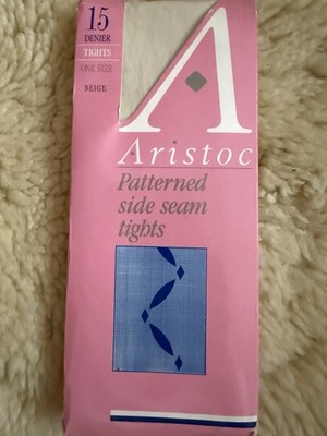 Aristoc Vintage Nylon Strumpfhose One Size Side Seam 15 Den Beige Neu OVP