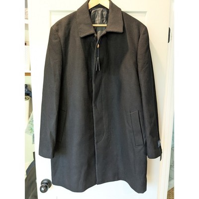 Hart Schaffner Marx Men's Black Pilot Topper Wool Blend Coat Size 46R NEW