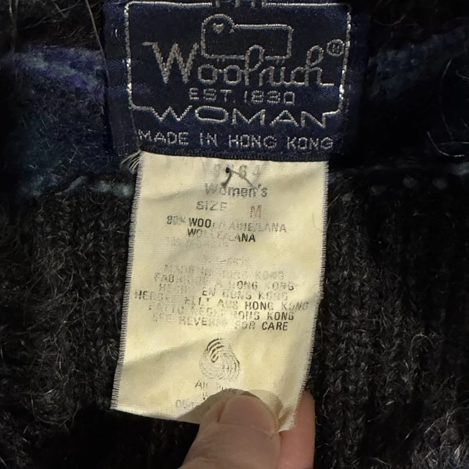 Suéter de Lana Mujer Woolrich De Colección M Hong Kong Tejido Geométrico Nórdico 90% Lana Foto 4 de 4