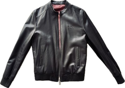 Philipp Plein Leder Jacke Croco Print Bomber Bluson L 50 Elegant Deep Brown NEU