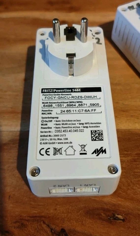 AVM FRITZ!Powerline 546E / 510E WLAN Set - 5 Teile - Internet über Stromleitung  - Bild 3 von 4