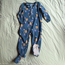 Carters Girls 5T Blue Footed Zip Fleece One-P...