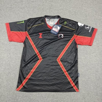 Team Liquid Jersey Mens XL Black Esports Black Widow Twitch Marvel Gaming New