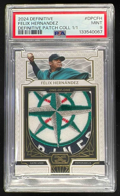 2024 Topps Definitive Collection Patch #DPC-FH Felix Hernandez 1/1 PSA 9