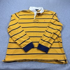 Polo Ralph Lauren Striped Rugby Shirt Men  s Large Yellow Long Sleeve