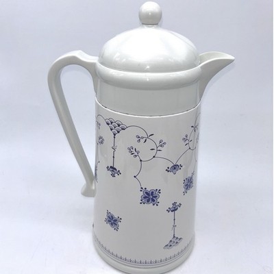 Rare Vintage Finlandia White Blue FloralThermal Carafe 1.0 Liter 11'' CottageCore