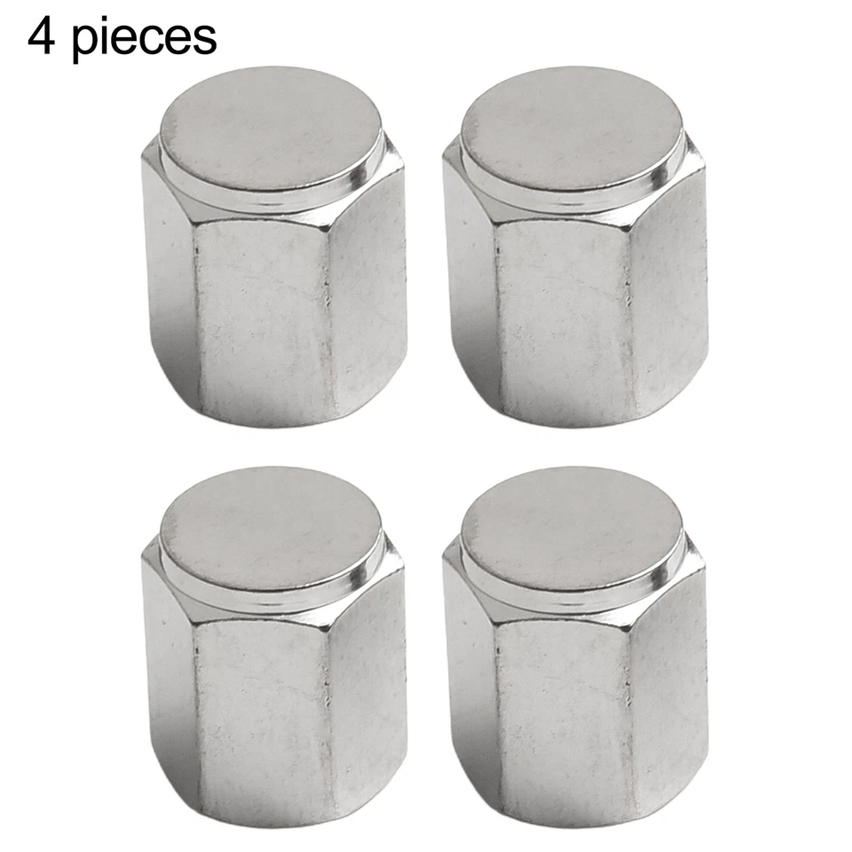 For Lexus CT200h ES350 LX570 RX350 IS350 Tire Pressure Valve Cap Set Of 4 Silver - Image 4 of 4