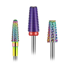 [Upgraded] 3Pcs Nail Drill Bits Set for Nails 3/32 Inches, 5 in 1 Tapered Barrel