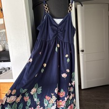Women's Floral Print Sleeveless Dress Size Medium