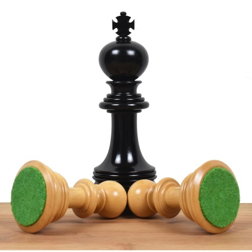 4.6" Arthur Luxury Staunton Chess Pieces Only set -Ebony wood- Triple Weighted - Picture 4 of 10