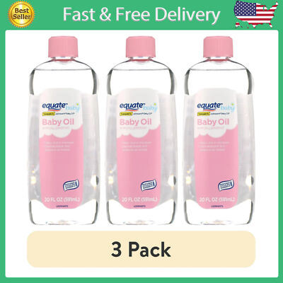 (3 Pack) Equate Baby Oil, 20 Fl Oz, Compare to Johnson'S  Baby Oil