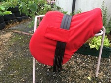 RED Fleece SADDLE COVER Saddlecover With GIRTH HOLDER Loops GP or DRESSAGE