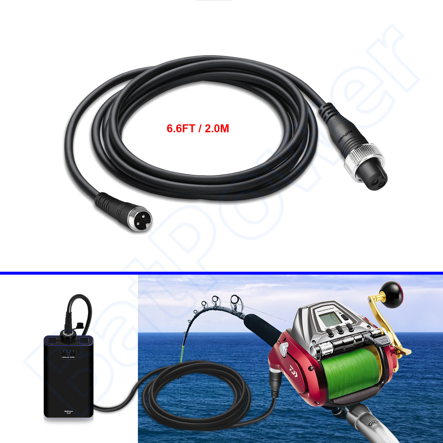 ProB 2M 3.5M Power Cable for Daiwa Marine Power 3000 Electri
