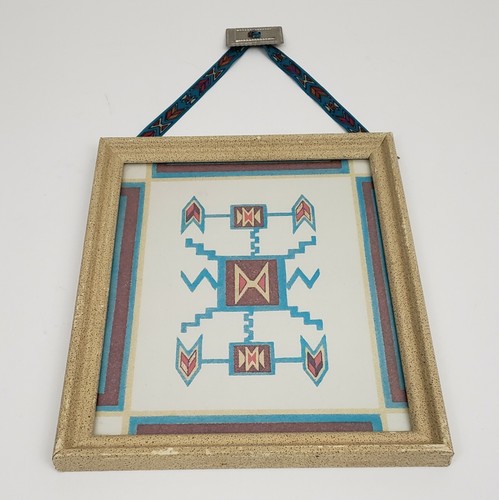 Quadro arte vintage nativi americani aztechi navajo stampa incorniciata - Foto 2 di 6