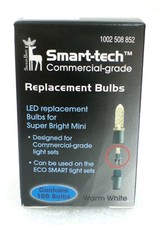 Santa's Best Smart-Tech ECO Smart 100ct 7mm LED Bulbs WARM WHITE 997002HO  52