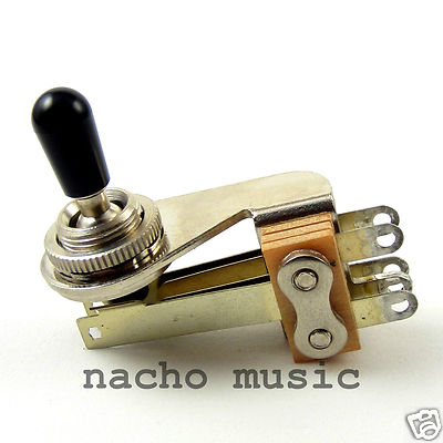 Switchcraft 3-Way Right Angle ''L-Type'' Toggle w/ Genuine Switchcraft Black Tip