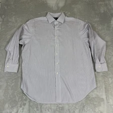 Polo Ralph Lauren Shirt Men's Size 17.5 32/33 Regent Classic Fit Blue Red Stripe